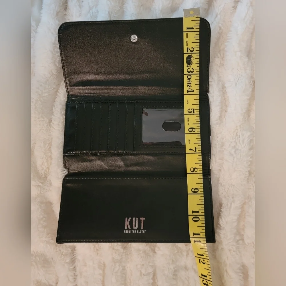 Kut from the Kloth Black & White Striped Fold Wallet